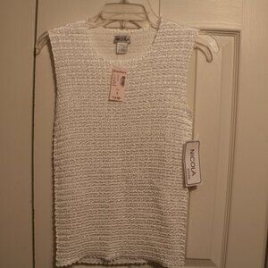 Nicola Dressy White Tank Top Size L NWT